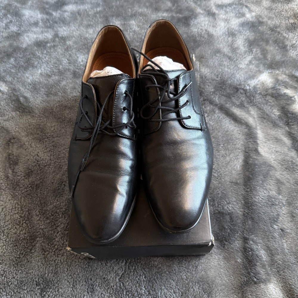 Aldo Black Leather Dress Shoes Men's US 9 Oxford Lace Up Formal Business